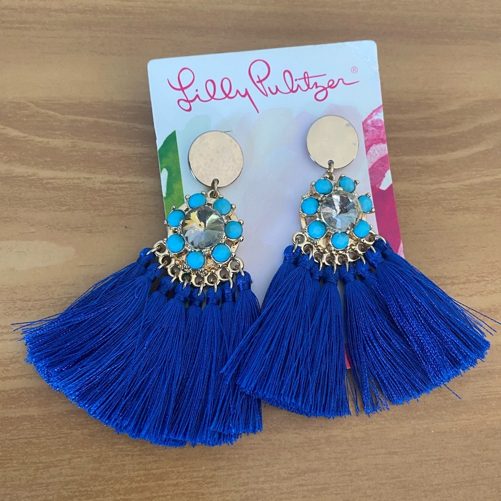 Lilly Pulitzer Blue Tassel Earrings NEW!